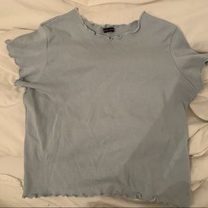 blue ribbed tight tee